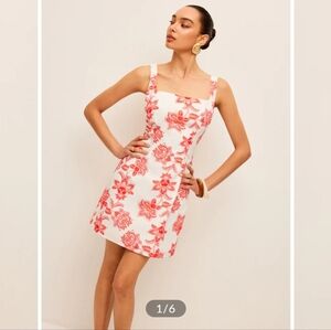 Commense Red Floral Mini Dress